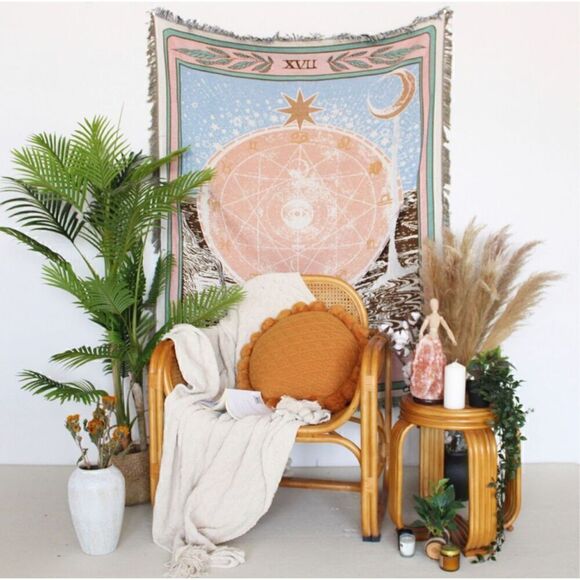 Star Tarot Card Woven Jacquard Throw Blanket Tapestry - Picture 6 of 6